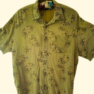 Knightsbridge Men’s Green XL Button down Casual Hawaiian Print Shirt